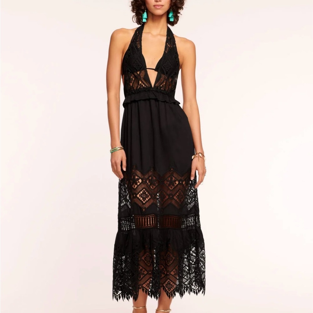Ramy Brook Black Lace Maxi Dress